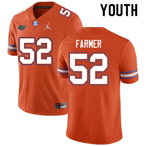 Youth #52 Jalen Farmer Florida Gators College Football Jerseys Sale-Orange